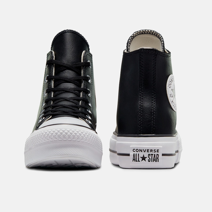 Chucks - All Star Plataforma PoliPiel Negra Alta